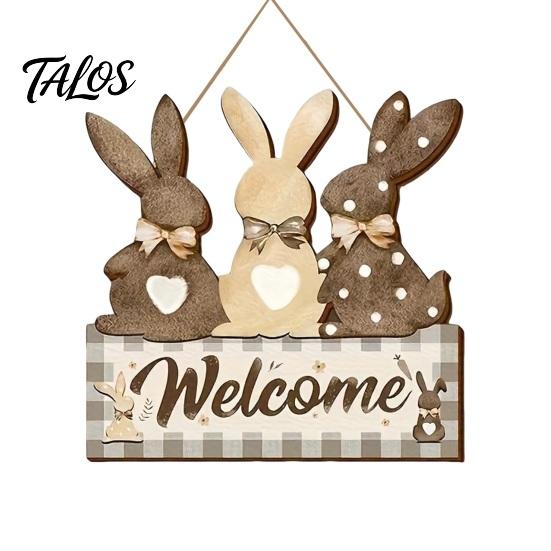 Entryway Welcome Plaque Wooden Sign, Rustic Door Hanging 2D Daisy Butterfly Print, Front Decor Halloween Thanksgiving Easter Seasonal Holiday Sign for