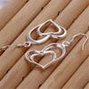 Romantic Double Heart   Copper Earrings Necklace Jewelry Sets for Women Fashion Party Wedding Pretty Holiday Gift