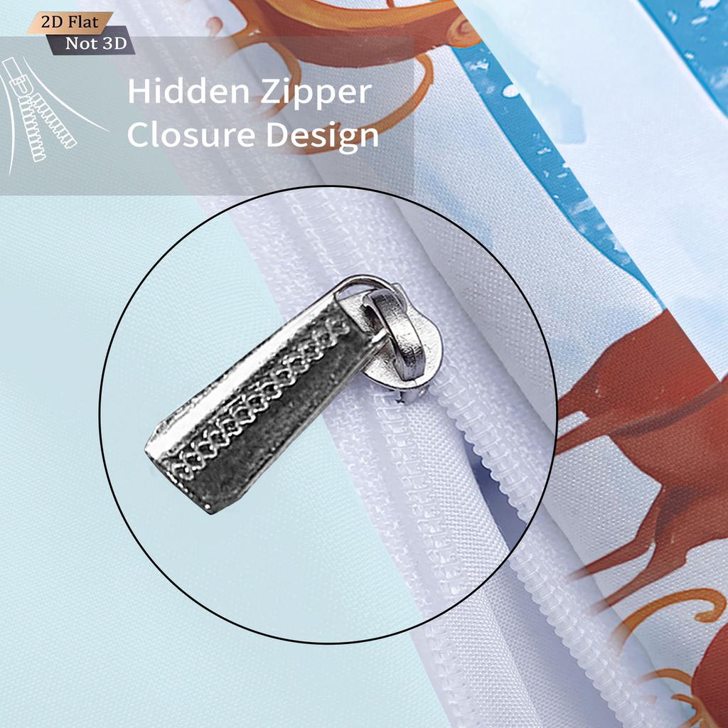 3-teiliges chiploses Bettwäscheset mit Weihnachtsmann-Aufdruck, bequem, mehrere Größen, für Schlafzimmer und Wohnheim, maschinenwaschbar