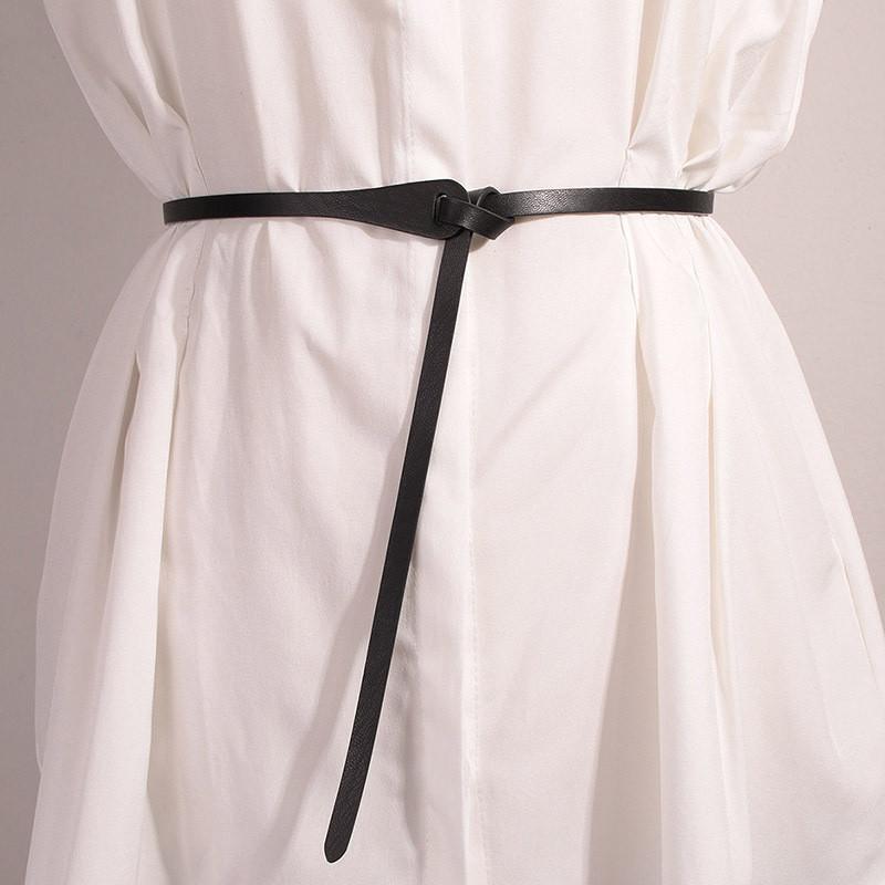 Simple Pu Waist Belt For Dresses With Adjustable Pin Buckle Women For