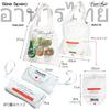 EVERSOUL Tragetasche, Einkaufstasche, Öko-Tasche, Muttertasche, Thailändisches Essen, Niedlich, Camping, Großes Fassungsvermögen, Faltbar, Weiß (Design B) [Produktcode]