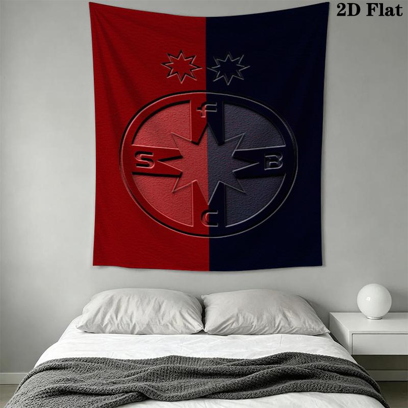 Fcsb Steaua Wall Tapestry Aesthetic Wall Hanging Printed Fabric Blanket Decorative Tapestries for Bedroom Living Room Home Decor