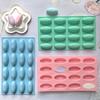 Silicone Baking Mold 16 Cavity Oval Chocolate Mold Non-Stick Freezer Oven Safe Dessert Mold Baking Supplies for Cake Jello Ice Cream
