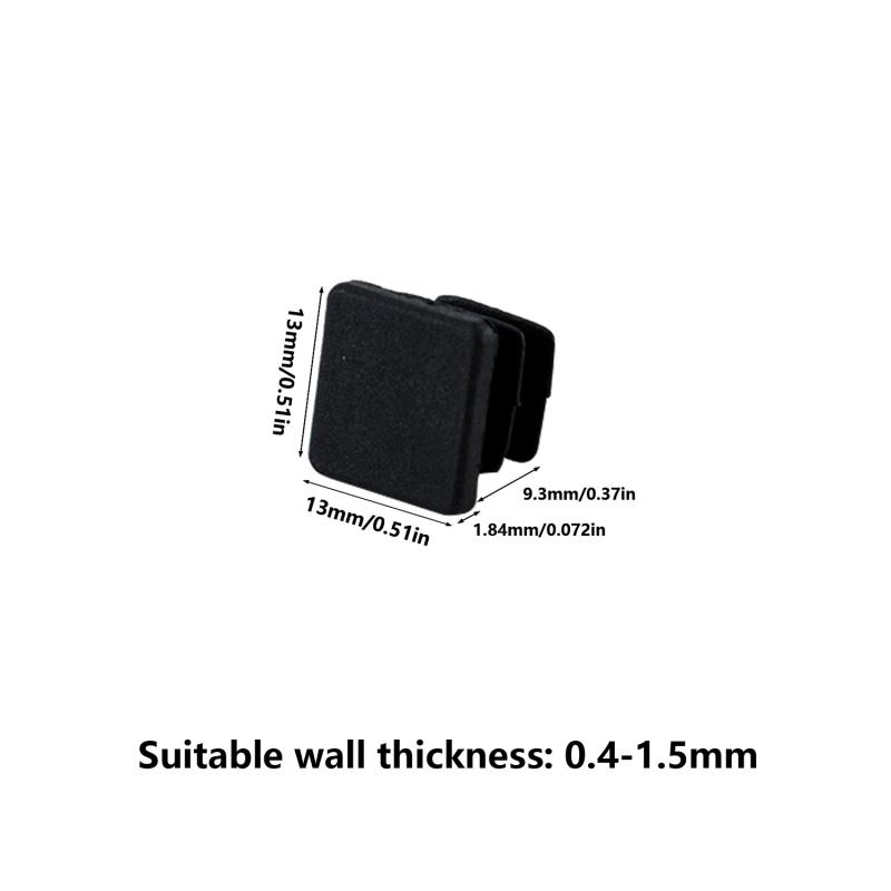 

10/16pcs Square/Round Black Plastic Push Fit End Caps,Inner Plug Seal for Pipe Furniture, Waterproof Dust Proof Protection Cover