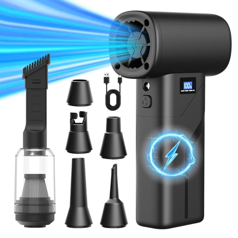 Cordless Fan Light Weight Dust Blower Handheld Engine Fan Air Duster 110000RPM for Women Men Computer Cleaning Outdoor