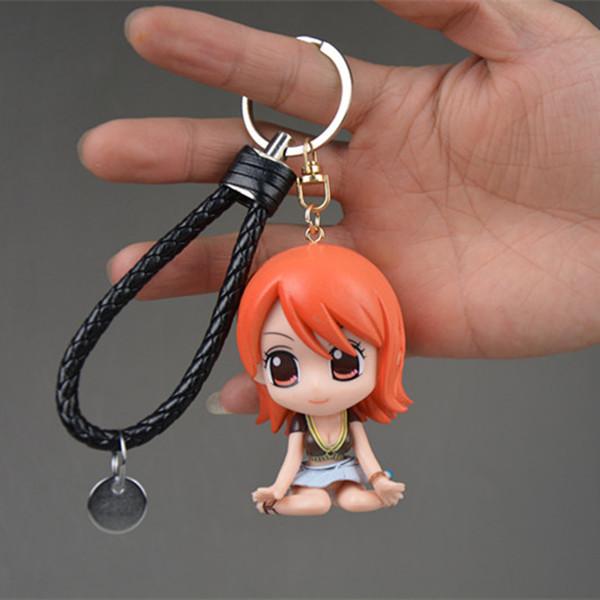 Cartoon Figure Luffy Zoro Sanji Key Chain Pendant Doll Keychain Backpack Accessories Gift ONE PIECE Lightweight Carry Portable Mini Cute