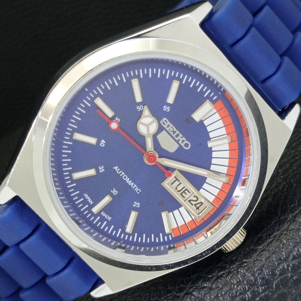 

REFURBISHED VINTAGE SEIKO 5 AUTOMATIC 6309A JAPAN MENS BLUE DIAL WATCH a440778-4 Sk-a440778