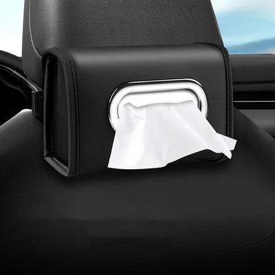 Car Tissue Box Holder Pu Leather Car Center Console Armrest Napkin Box, Hanging Multi-Functional Tissue Box, Tissue Bag