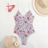 New bikini women's one-piece swimsuit digital printing swimsuit fashionable and sexy suspender swimsuit
