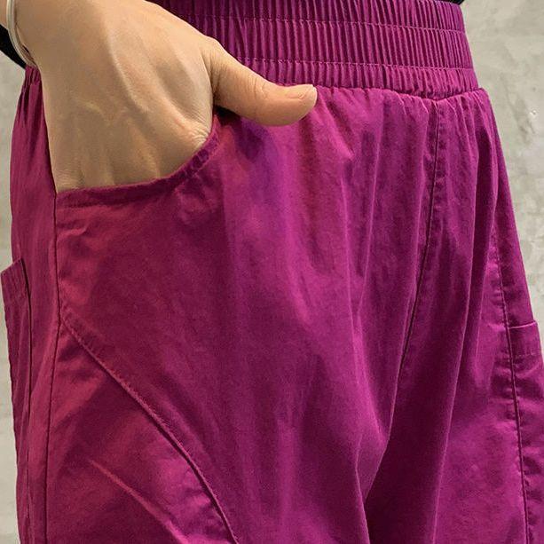 Women's Summer Washed Seven-Point Lantern Pants Loose Casual Versatile Eight-Point Harem Pants