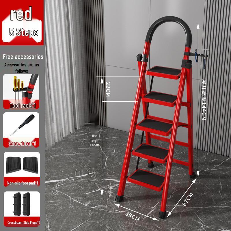 German Aluminum Alloy Telescopic Folding Ladder - Safe and Convenient A-Frame for Household Use