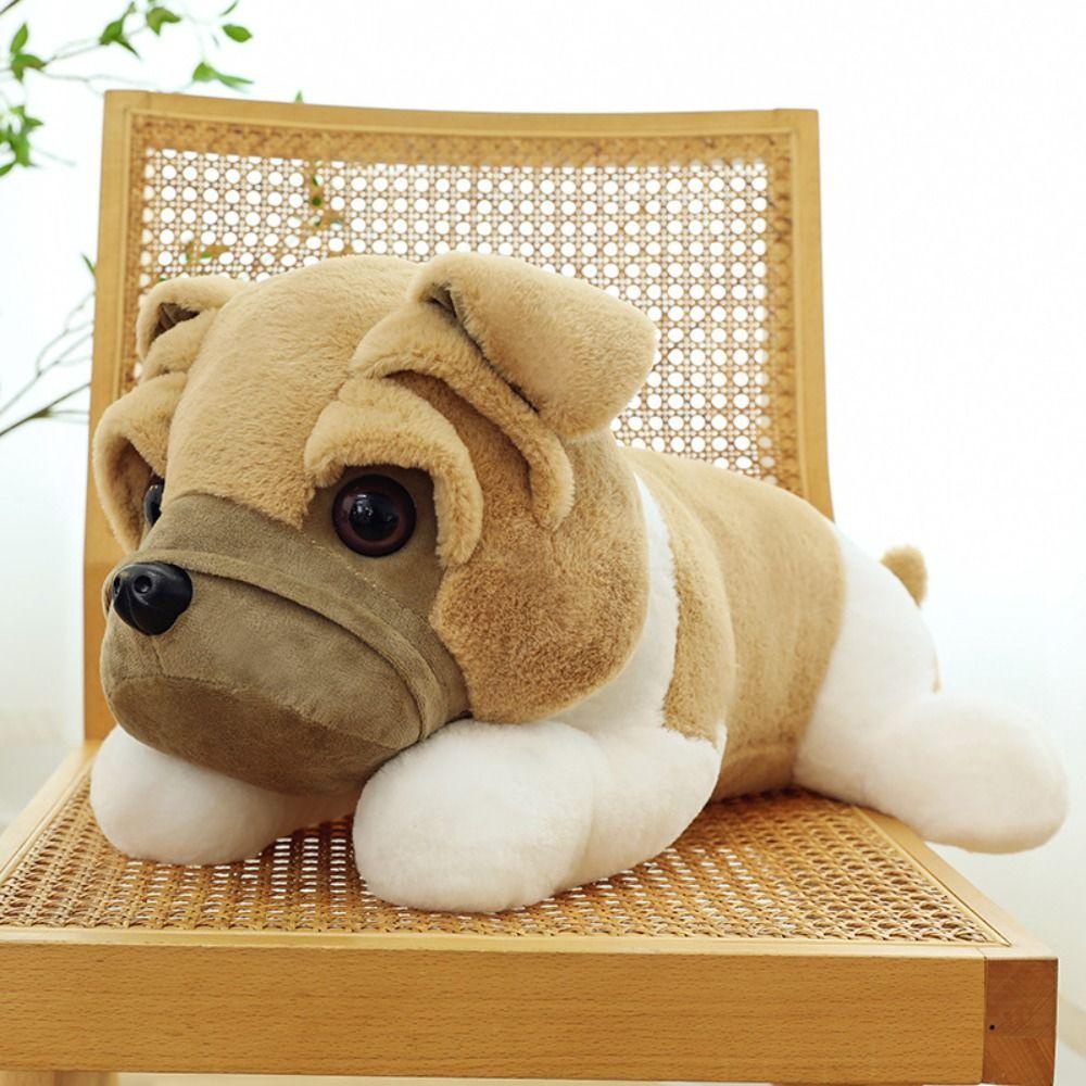 Thick Eyelids Shar Pei Dog Plush Doll Lying Animals Stuffed Toys Birthday Gifts