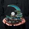 Creative Blue Lotus Pond Moonlight Reverse Flow Incense Burner  Creative Home Decor Item Ceramic Incense Burner