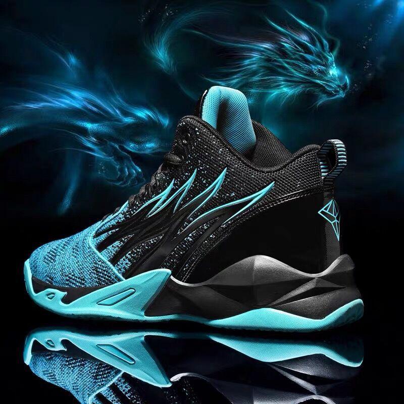 Men's Shoes Basketball Sports Shoes High-top Non-slip Shock-absorbing Sneakers Friction Sound Students Actual Combat Breathable Venom Running Shoes
