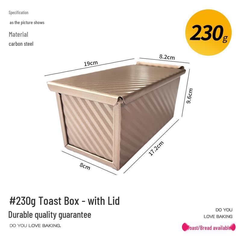 450g Non-Stick Golden Ripple Hokkaido Bread Toast Box with Lid for Commercial/Household Use