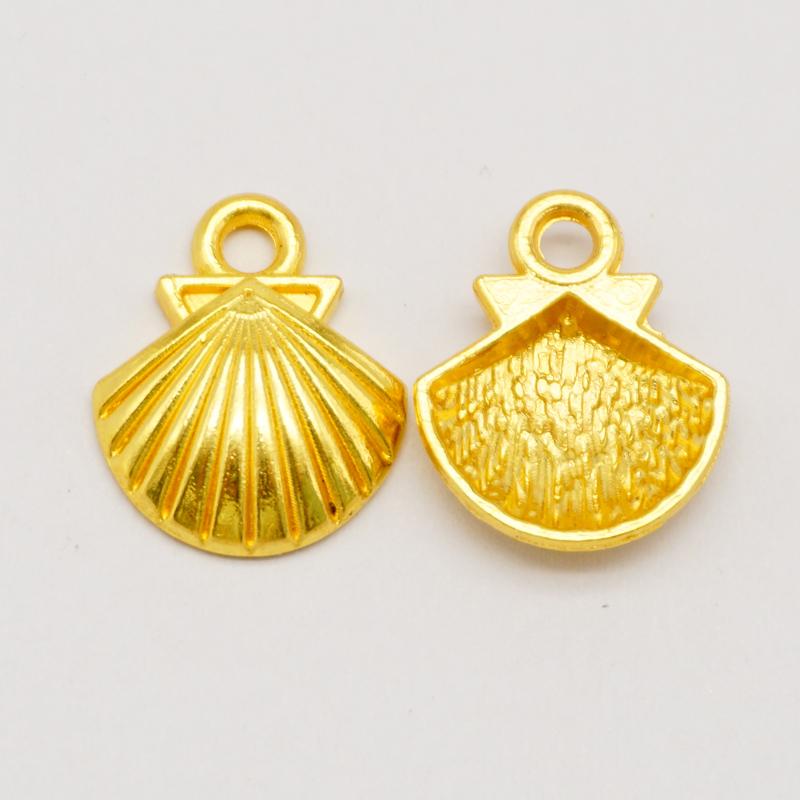 10/15PCS Gold Color Marine Life Charms Alloy Fish Mermaid Shell Conch Seahorse Octopus Pendant Bracelet Jewelry Making Accessory