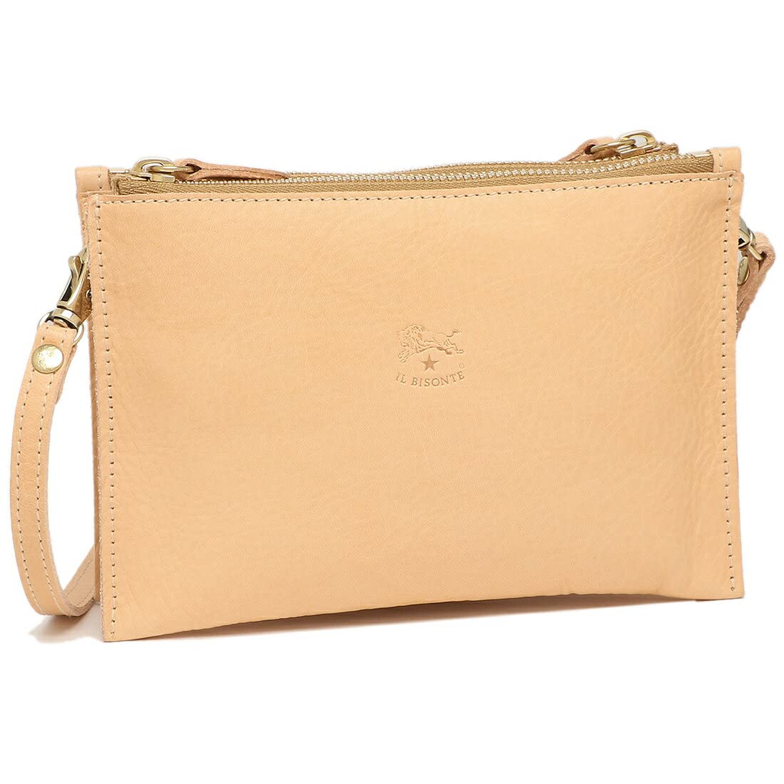 

IL BISONTE 2-Way Shoulder Bag, Clutch Bag, and Crossbody Bag in Beige for Men and Women, IL BISONTE BCL022 NA125B [Used]