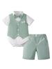 European & American Boys' Summer Three-Piece Set: T-shirt, Shorts, Vest - Children's Formal Outfit.