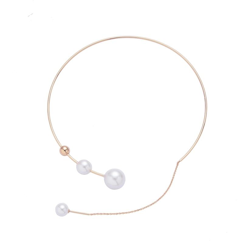 Elegant Big White Imitation Pearl Choker Necklace Clavicle Chain Fashion Necklace For Women Wedding Jewelry Collar  New