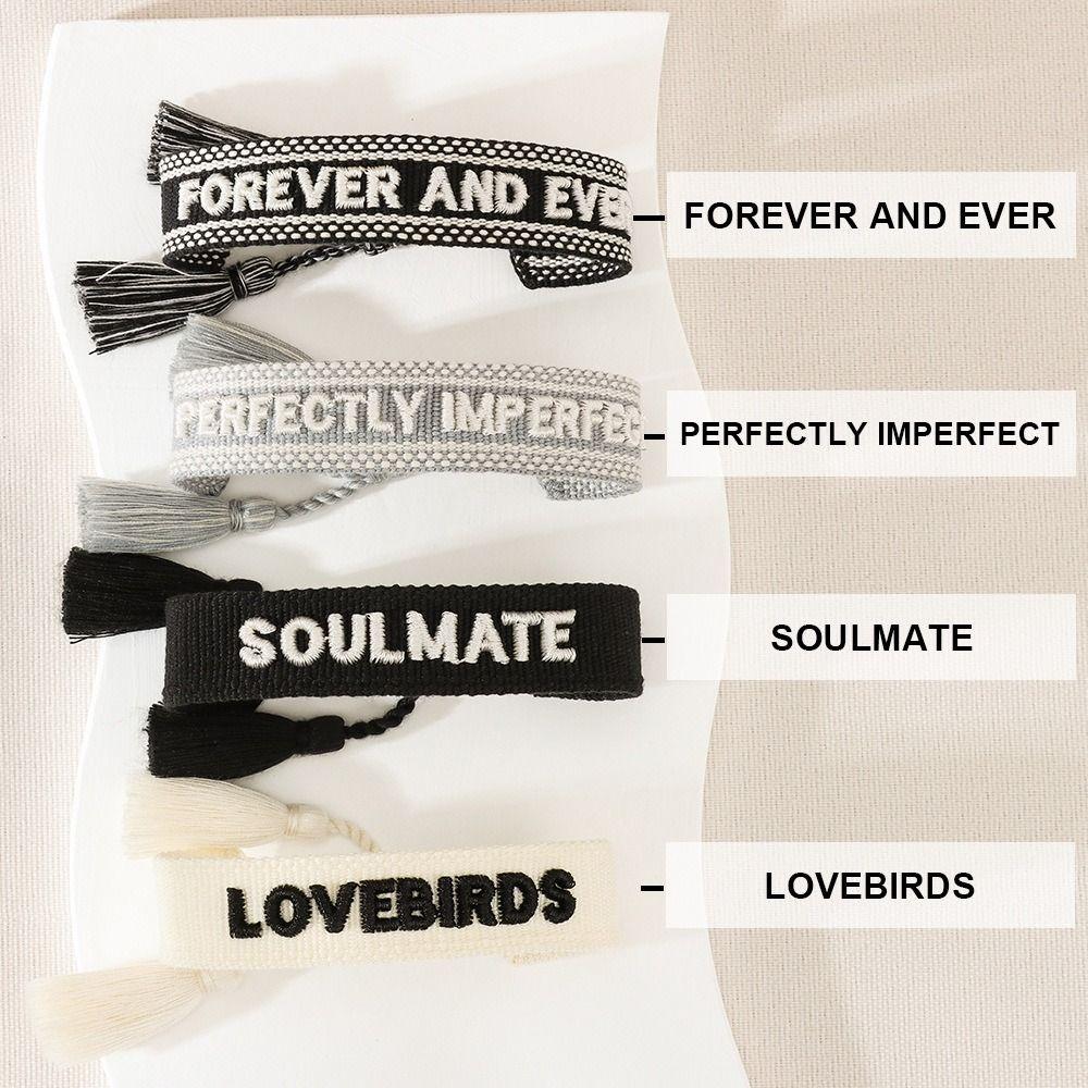 Tassel Embroidered Letters Bracelets Unique and Lucky Lovers Weaving Bracelet Jewelry Gifts