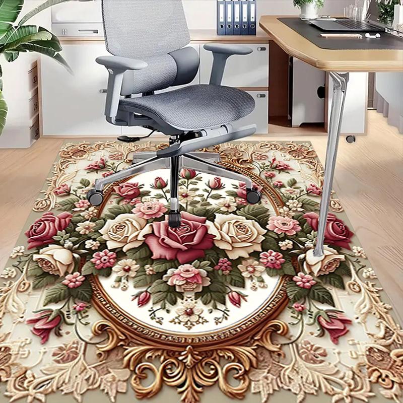 1 Stück Floral Ornament Nicht-Rutsch-Boden Teppich, geeignet für Büro, Schlafzimmer und Spielzimmer. Kann auch als Sofafußstützenbezug verwendet werden - T64