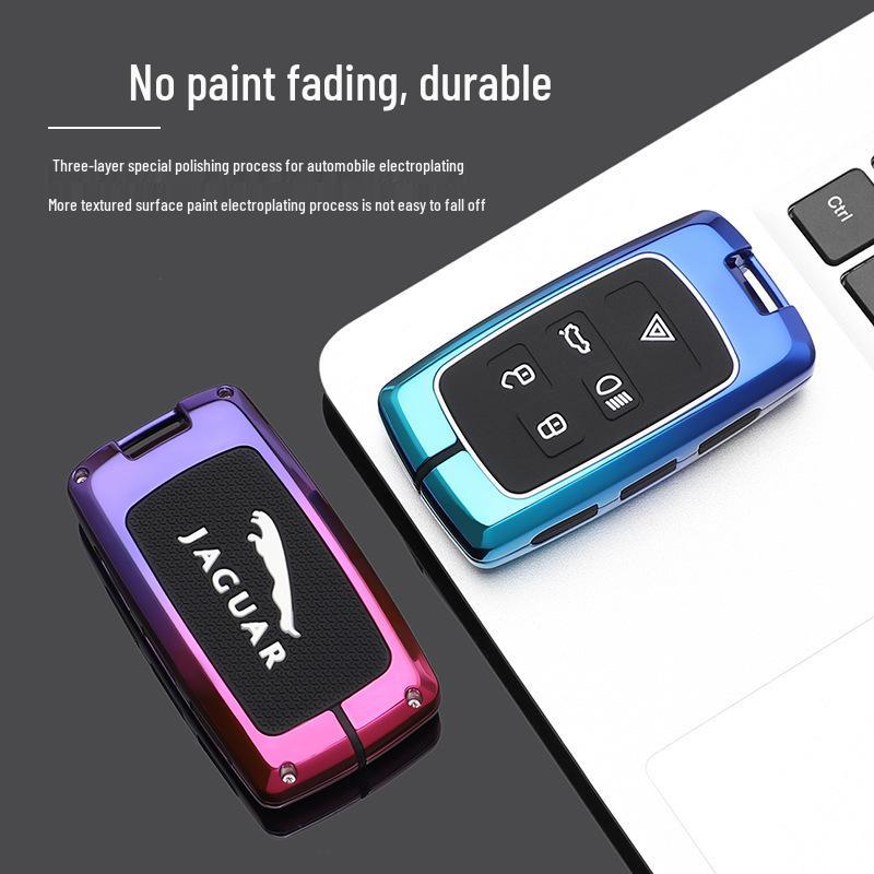 Premium Metal Protective Shell for Jaguar Key - Compatible with XFL/XEL/XJL/FPACE; High-End Men's Key Case with Buckle