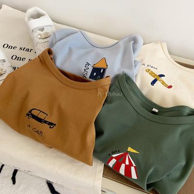 Spring Autumn Boy Girl Baby Print Long Sleeve T-shirt Fashion Children Loose T Shirt Toddler Cotton Casual Tees Kid Clothes