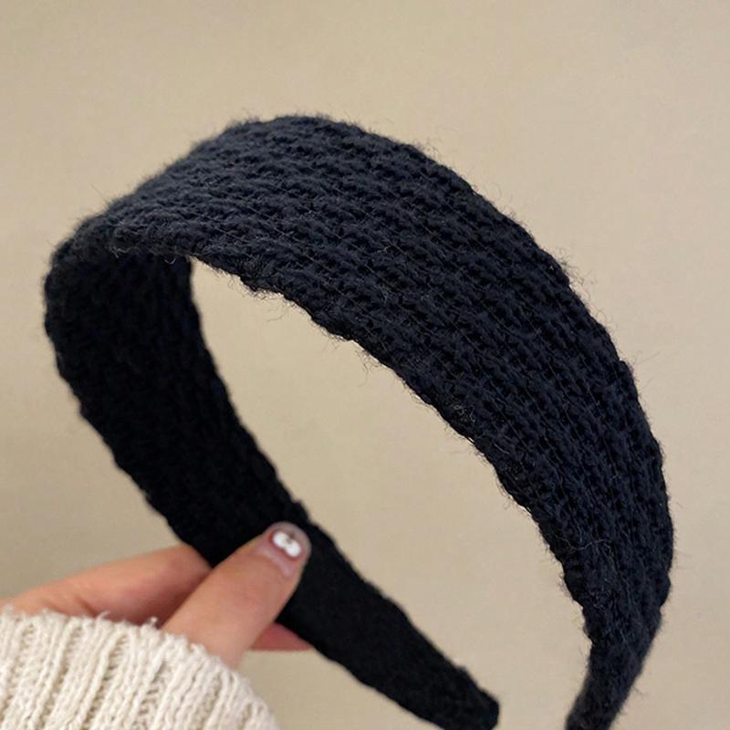 1pc Women Knitted Broad Headbands Fashion Versatile Elegant Simple Solid Color Hair Accessories Suitable For Daily, Casual