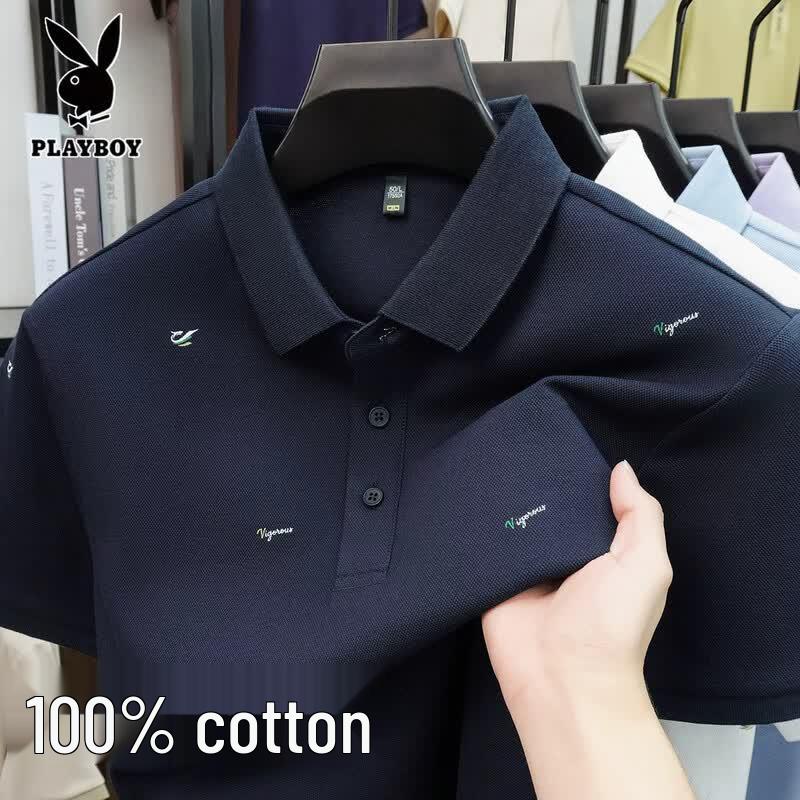 PLAYBOY Men s Pure Cotton Summer Polo Shirt 2XL