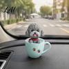 Car Aromatherapy Air Freshener Cup Shaking Head Dog Ornament Resin Teddy Schnauzer Dashboard Cute Puppy Interior Decor Decor Heat Resistant