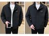 2025 Men's Casual Stand-up Collar Jacket - Spring/Autumn Korean Style, Solid Color, for Middle-aged and Young