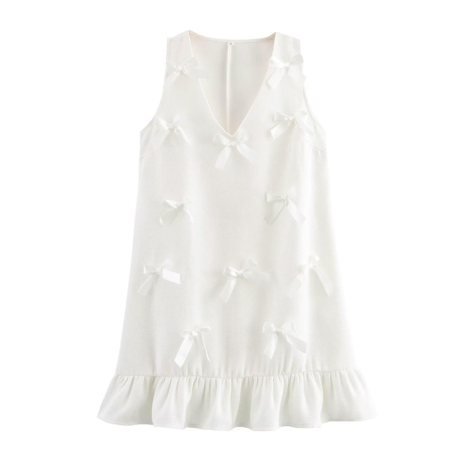 

Весна 2025 Платье букле в европейском и американском стиле для женщин с 3D-декором в виде банта XS