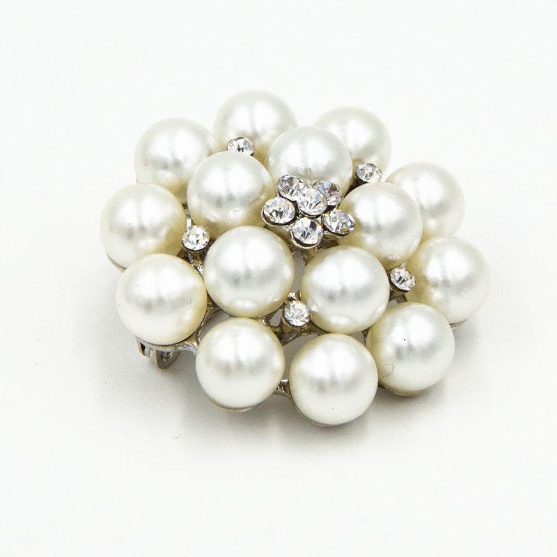 Korean Fashion Pearl & Crystal Brooch Pin for Ladies