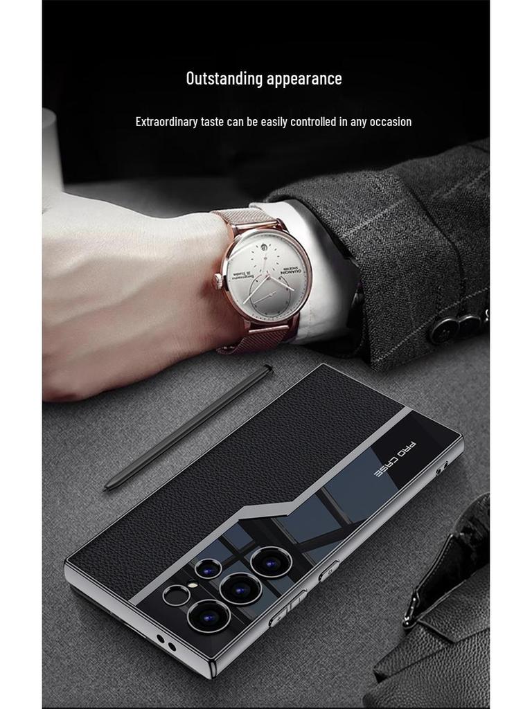 Samsung S23 Ultra Supercar Plated Leather Phone Case - Ultra-thin Design