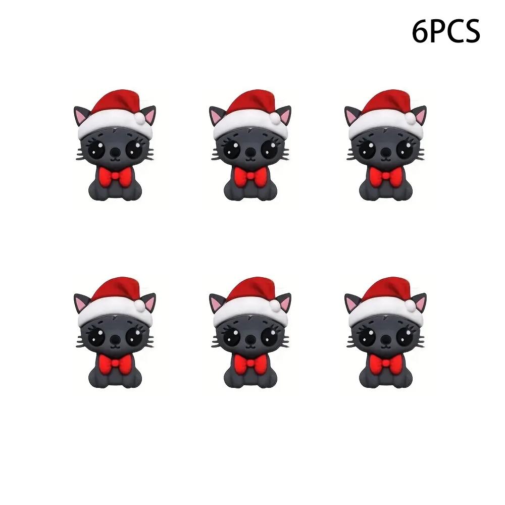 6/32PCS Multi-Size Christmas-Themed Silicone Beads Set, Perfect for DIY Crafting Keychains, Necklaces, Bracelets & More