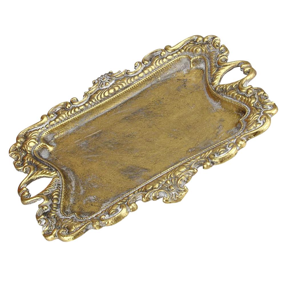 

Metal Jewelry Tray Bracelets Decorative Vintage Necklace Holder Bracket Organizer Alloy for Women Travel Dish 12.50X11.30X1.80CM