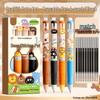 Apple Party Erasable Gel Pen: Soft Grip, Ideal for Third Graders, Promotes Correct Posture, Push-Button Design.