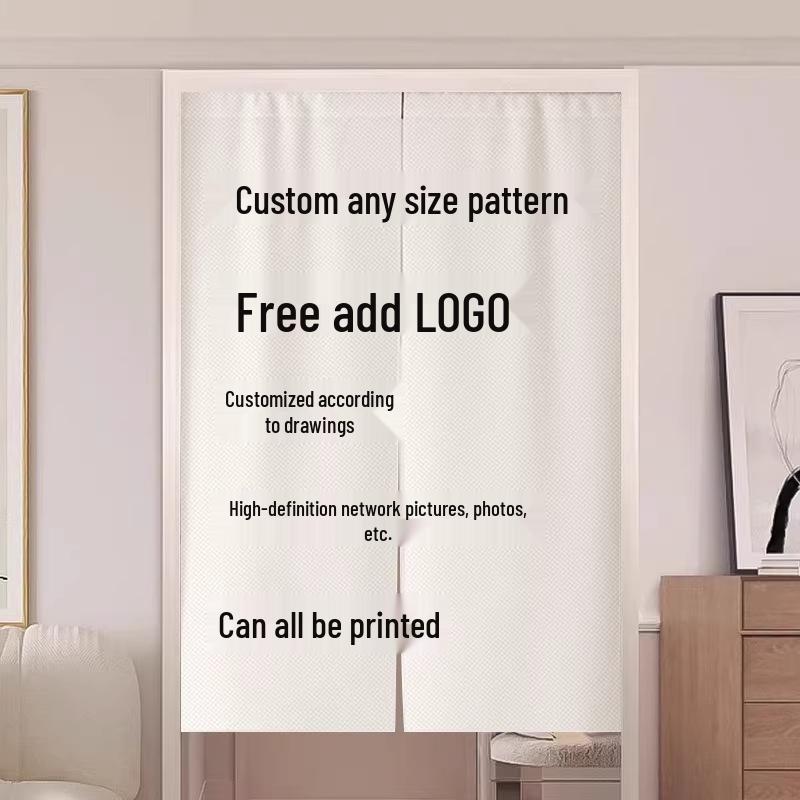 Cartoon Puppy Line Art Door Curtain: Privacy with Light-Permeable, No-Drill Hanging Design