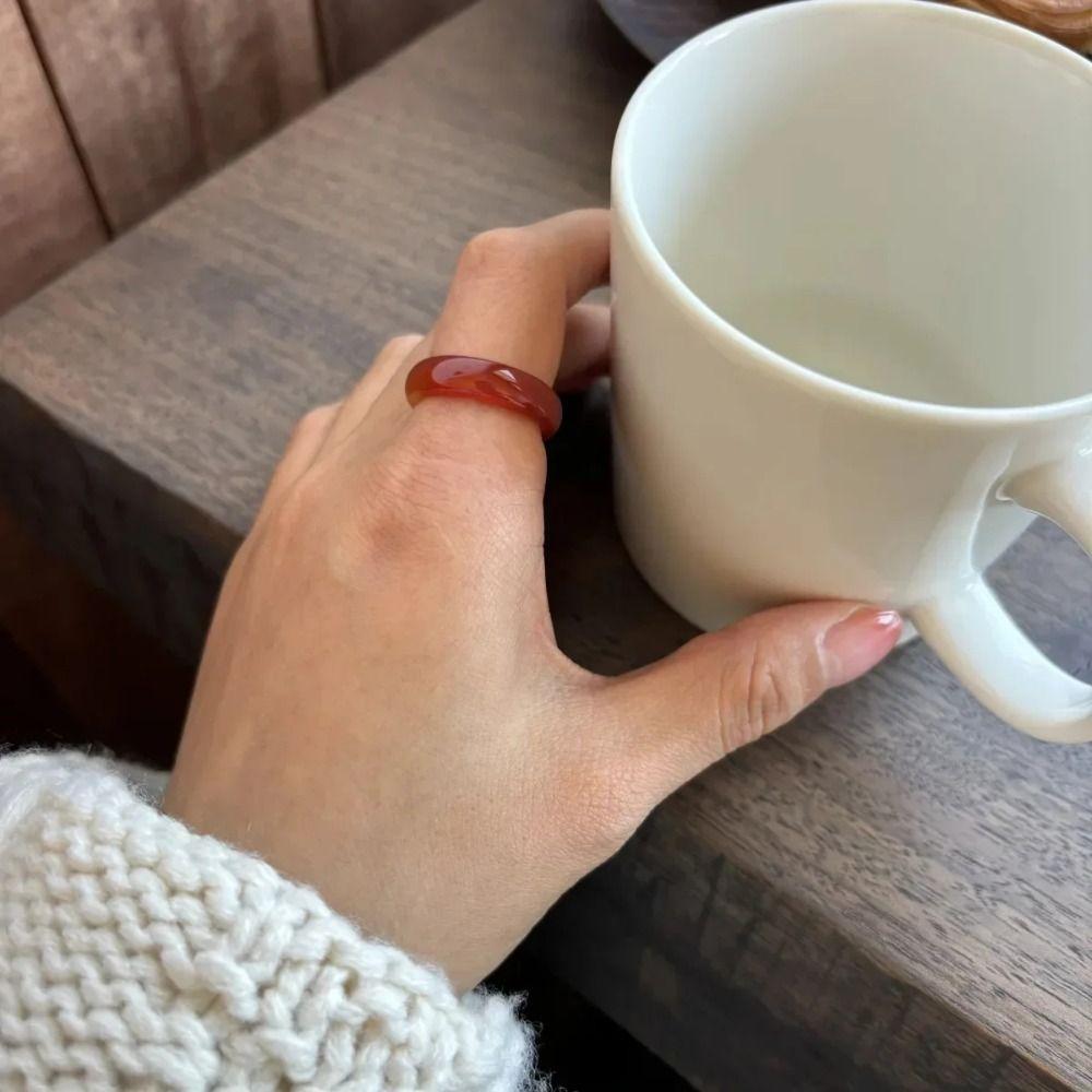 Jewelry Accessories Candy Color Finger Buckle Dopamine Geometric Forefinger Ring Gift