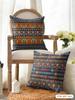 Vintage Geometric Stripes Pattern Cushion Cover Natural Linen Organic Fabric Printing Breathable Perfect For Home Decor