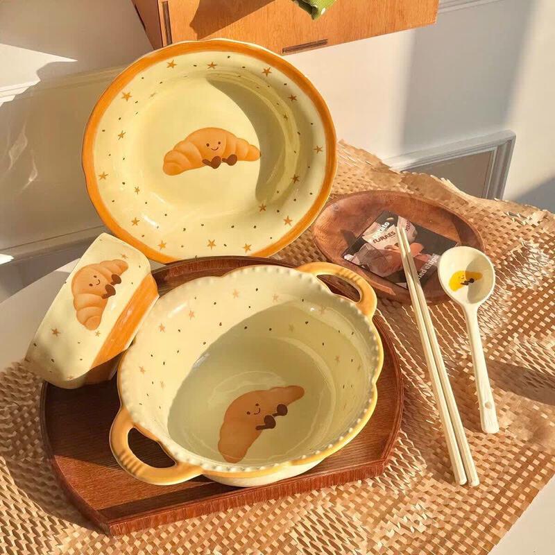 Cute Fruit Croissant Ceramic Dinnerware Set