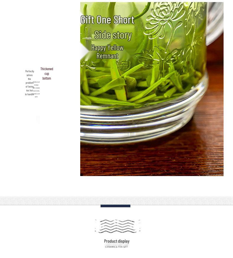 Large-Capacity, High-Temperature Resistant Glass Teacup with Handle and Lid for Men