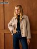 Autumn New Arrivals Button Short Windbreaker Lapel Casual Style Coat for Women