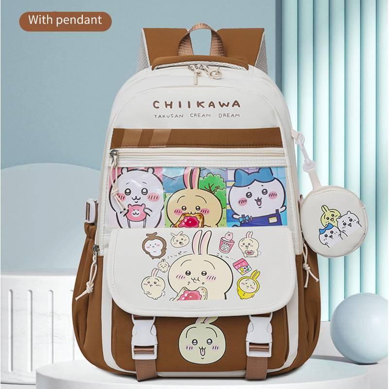 Large Capacity Chiikawa Nylon Backpack With Pendant Unisex Student Leisure Gifts