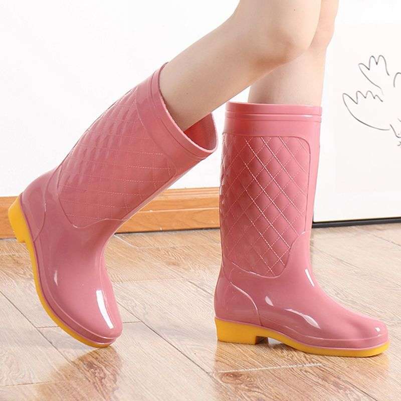 New thickened waterproof shoes household laundry rain boots women's non-slip rain shoes treading overshoes wear-resistant car wash high rubber shoes