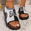 Women's Summer Color Matching Round Head Flying Woven Muffin Sole Fashion Roman Style Set Women's Oversized Sandals