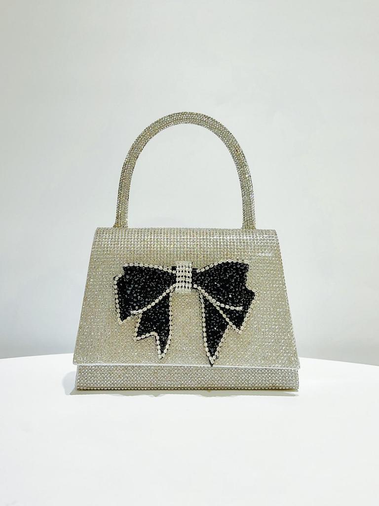 Elegant European & American Luxury Diamond Bow Evening Handbag