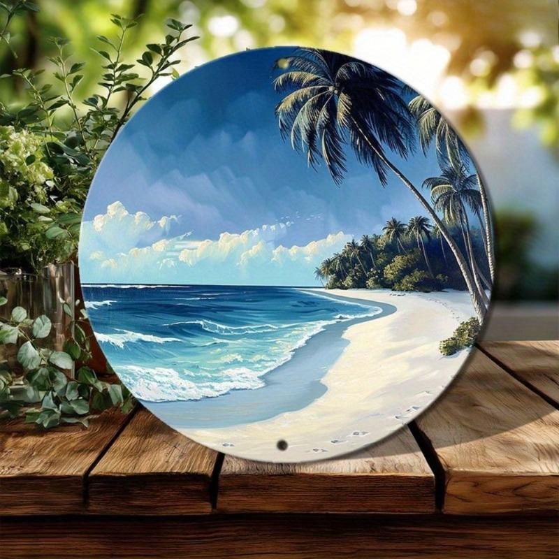 2D Flat Hanging Decorative Metal Sign Hand Painted Art