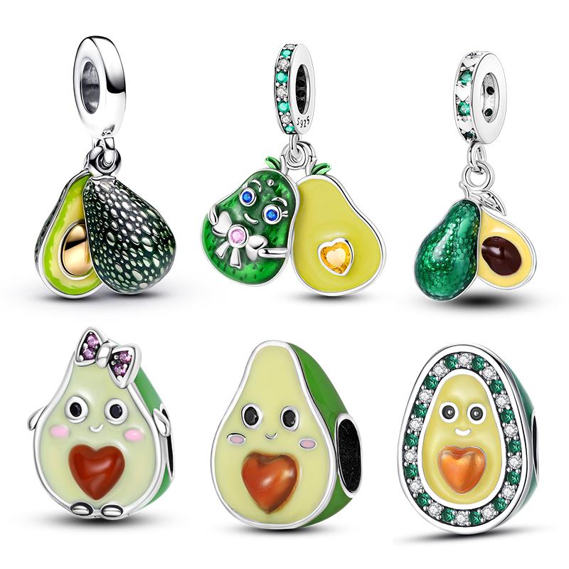 New in Favorite Avocado Charm Bead Charms Bead Charms Fits 3mm Authentic Bracelets copper Women Necklaces Do It Yourself Charm Bead Charms Fine Jewell
