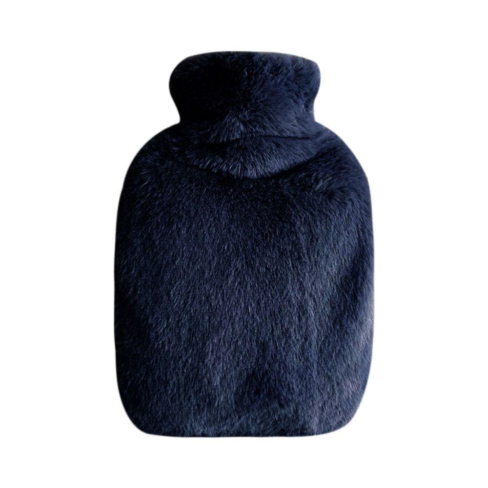

Washable Removable Faux Fur Fleece Water Injection Hot Water Bag Thermos Bottle Heat Preservation Covers темно-синього кольору